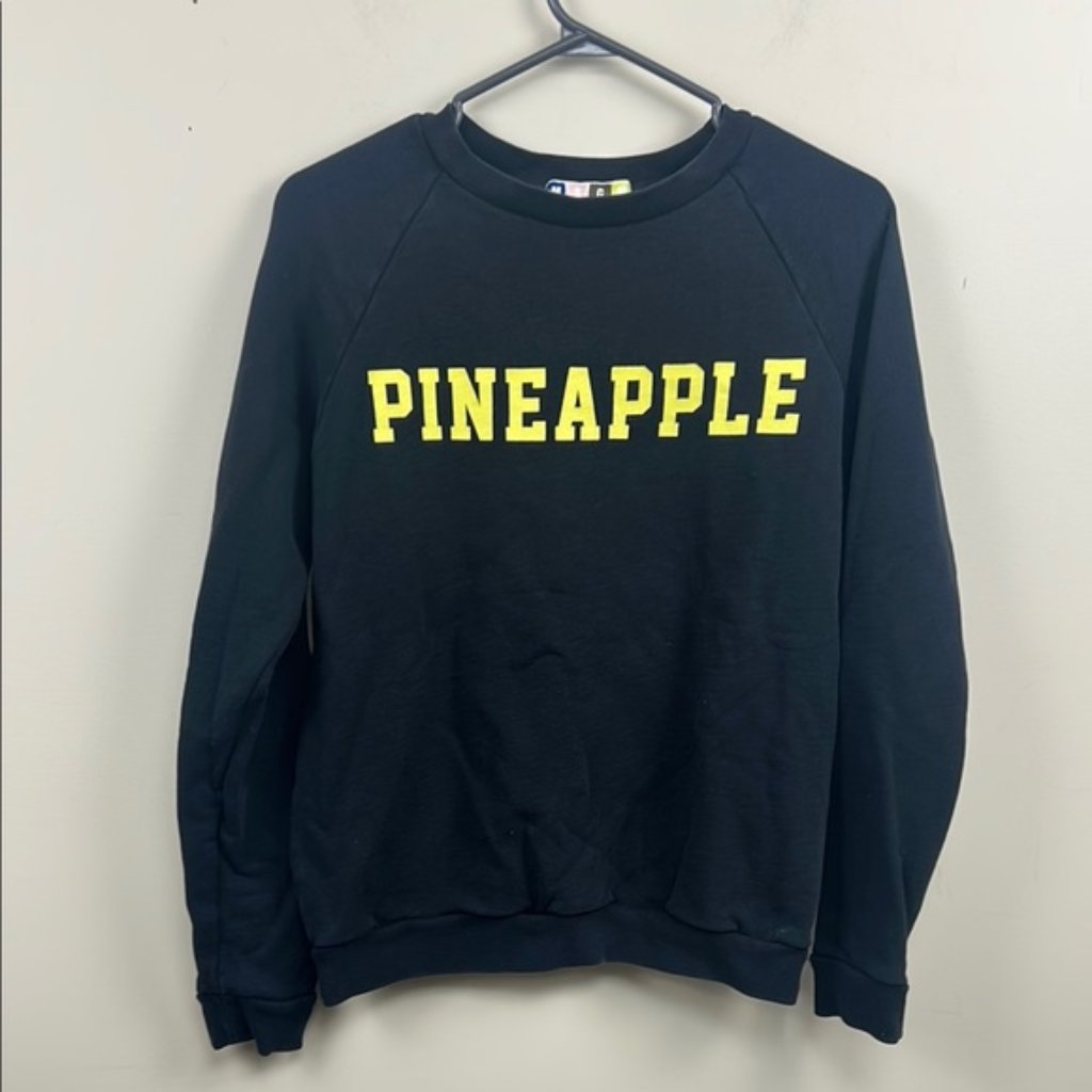 Msgm Black Sweatshirt Small Pineapple Print